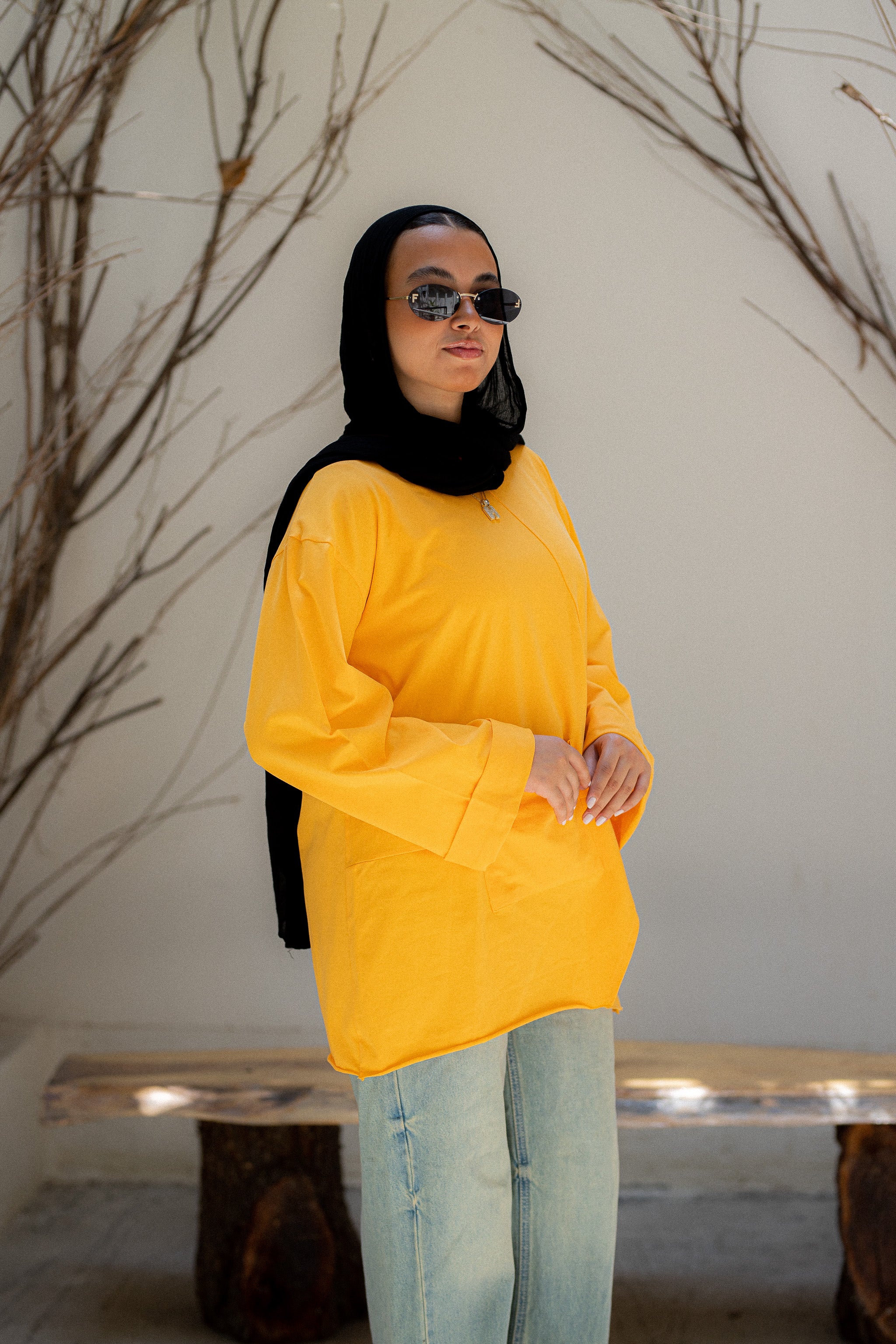 Mango Yellow Front pocket T-shirt