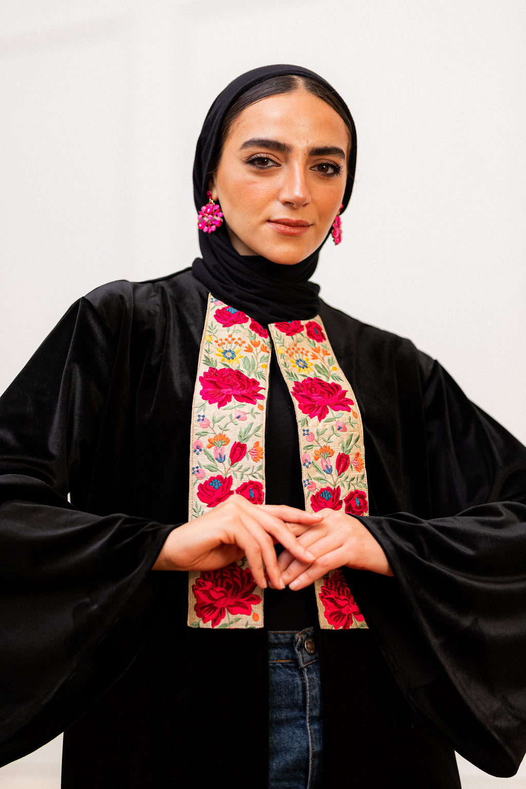 Blue roses Navy kaftan