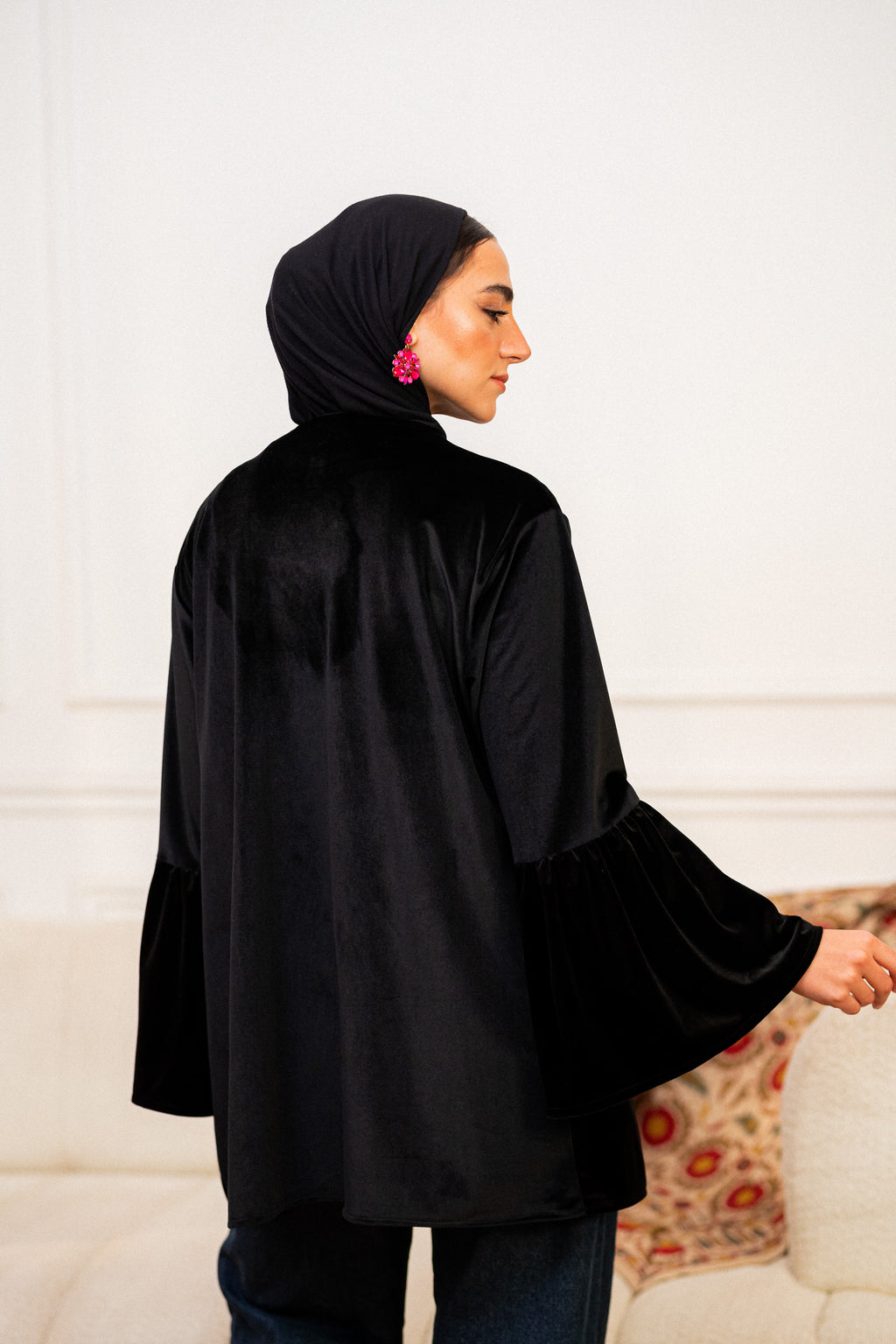 Blue roses Navy kaftan