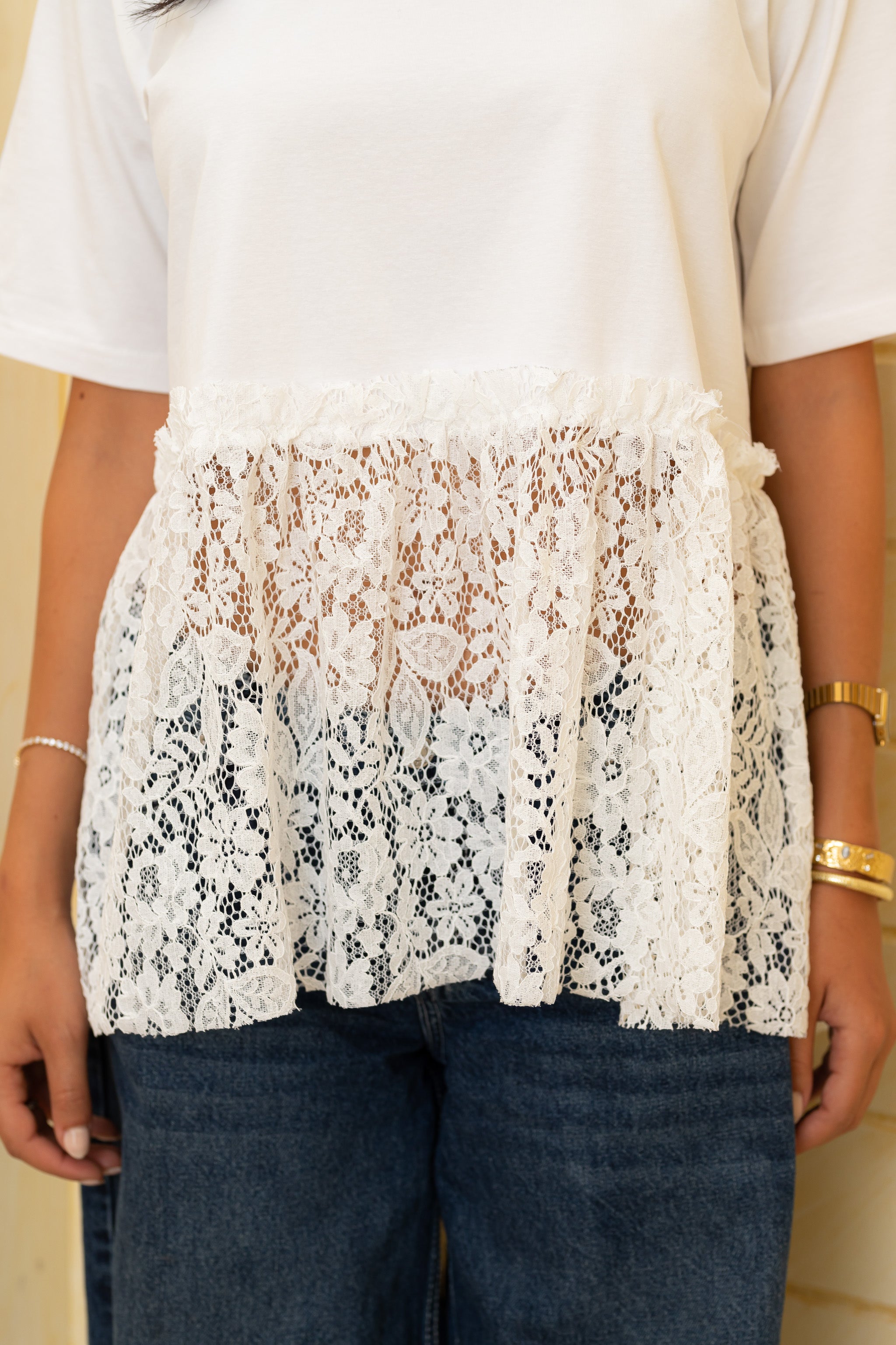 Half Lace Tee SS