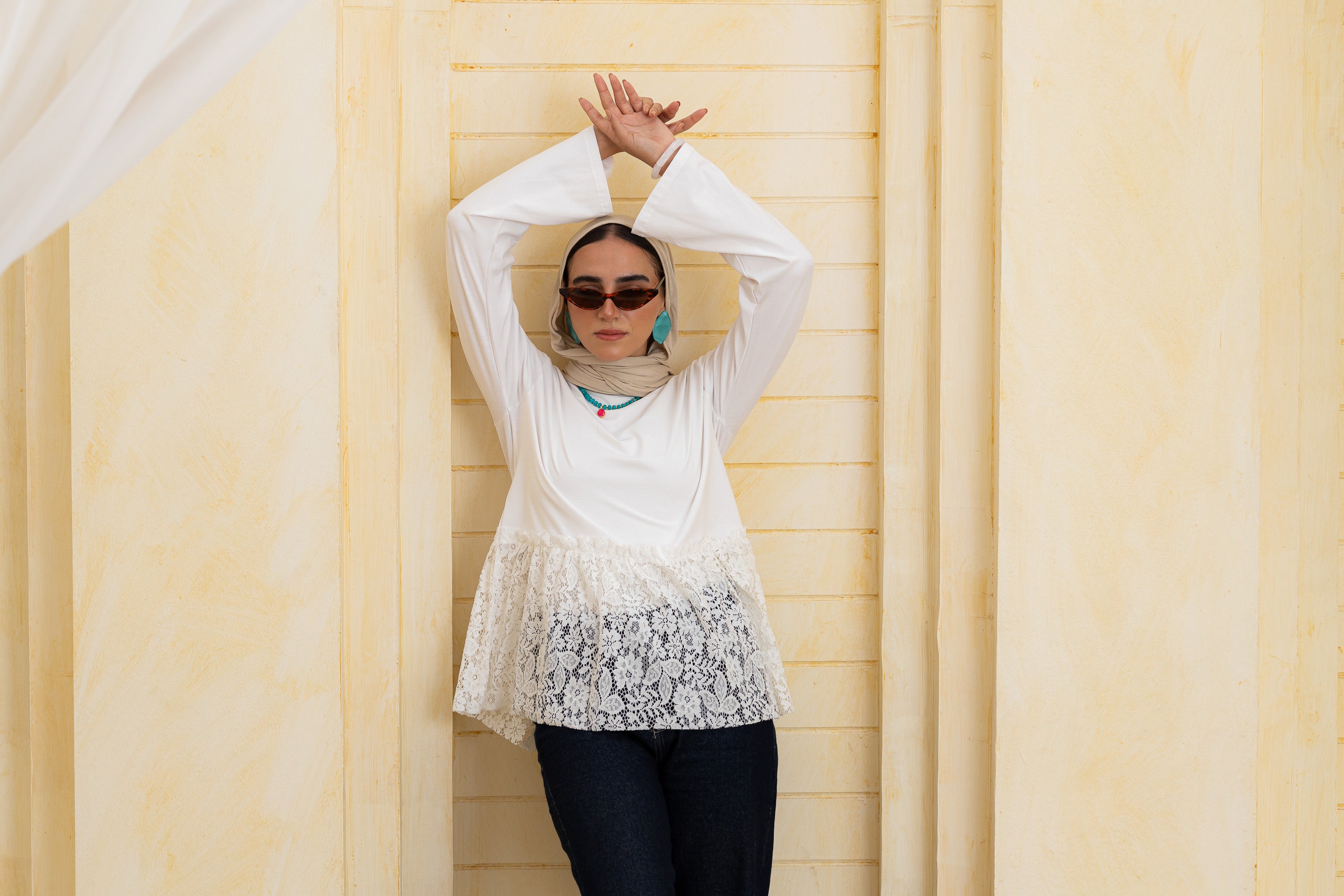 Half Lace Tee LS