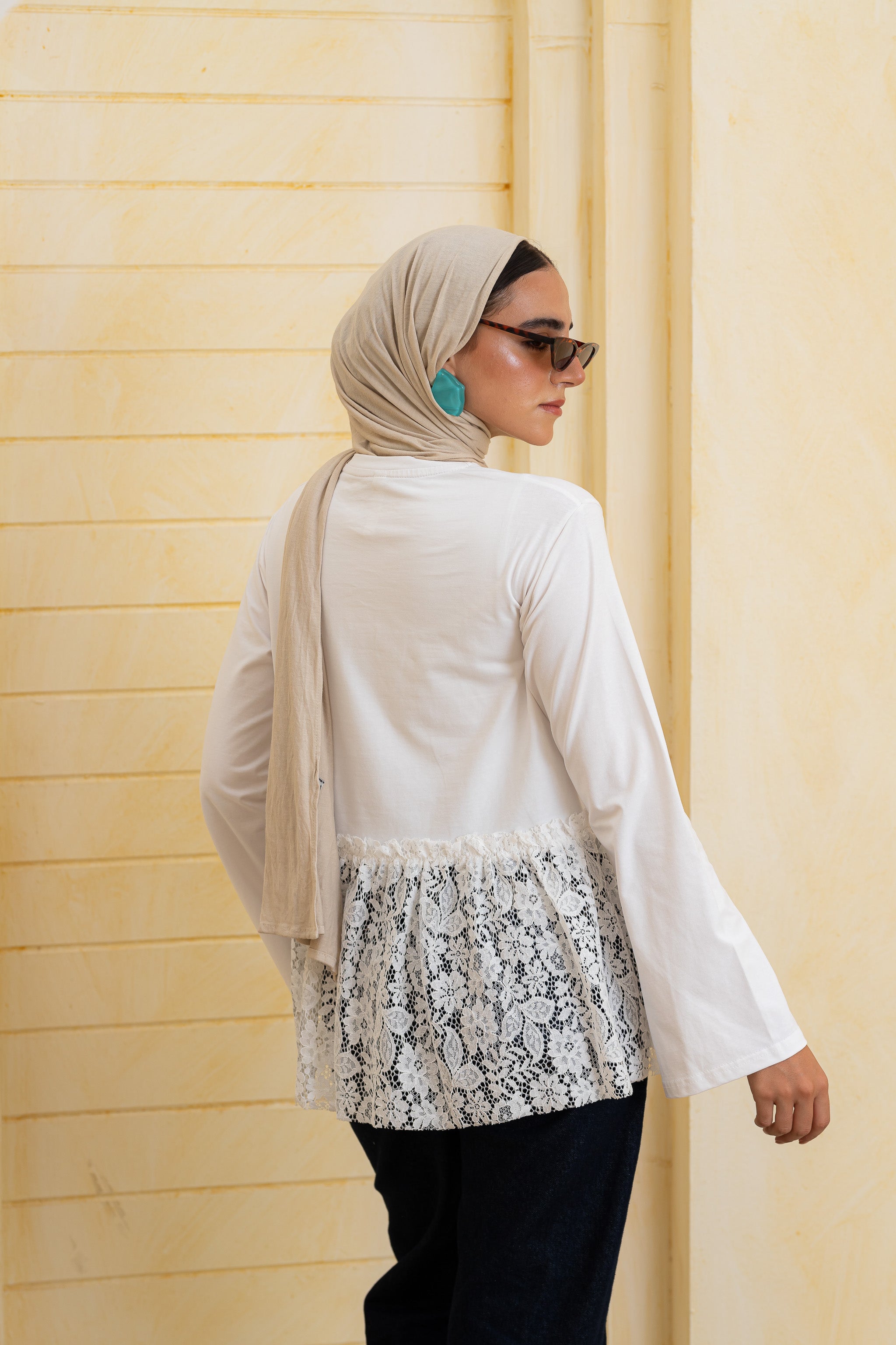 Half Lace Tee LS