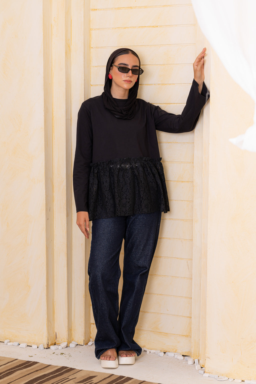 Half Lace Tee LS