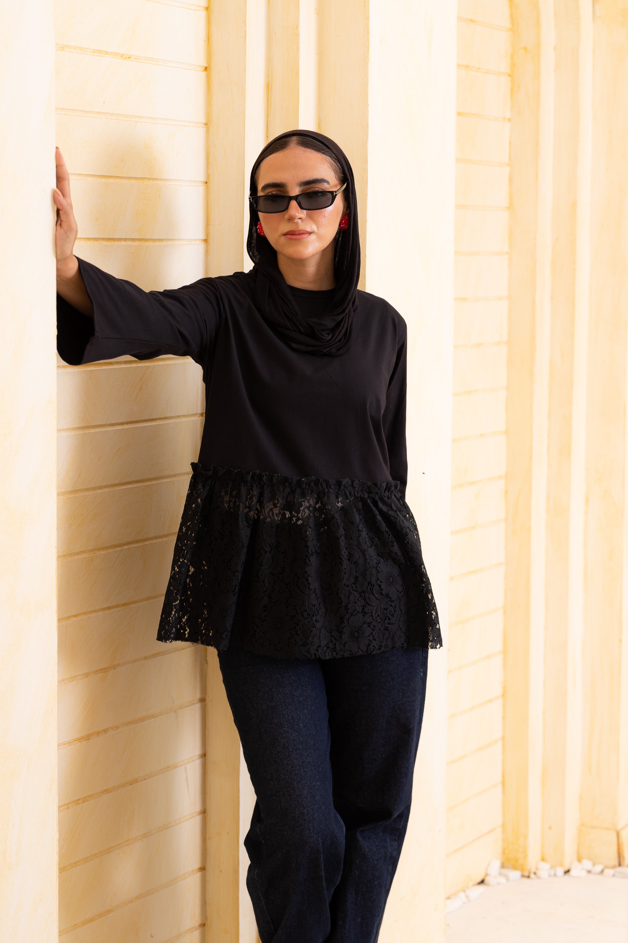 Half Lace Tee LS