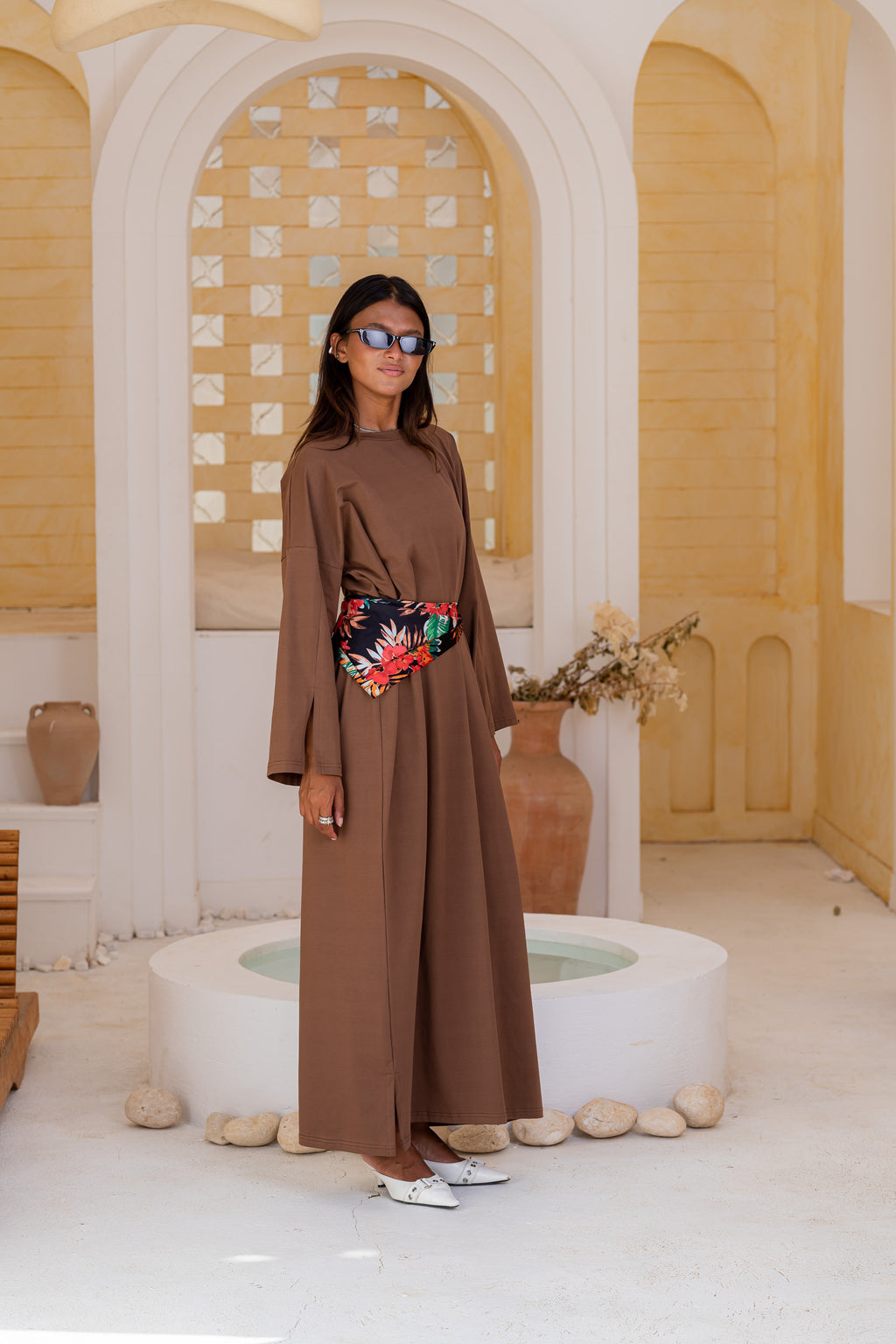 Vent sleeve shirt dress