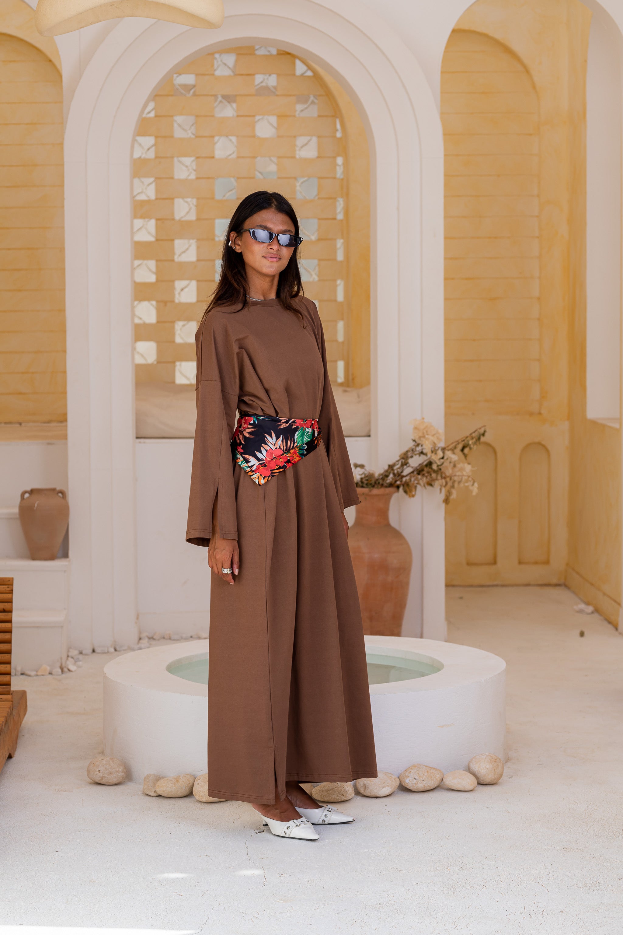 Vent sleeve shirt dress