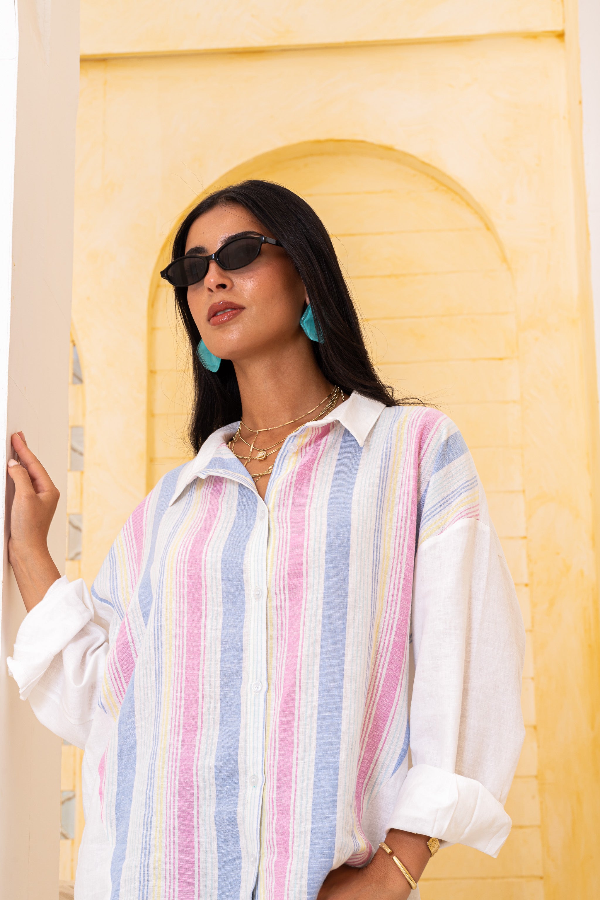 Candy stripes Pure Linen Shirt