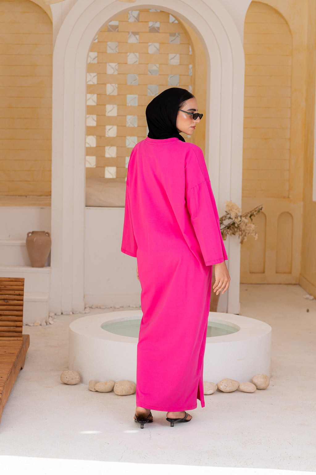 Vent sleeve shirt dress