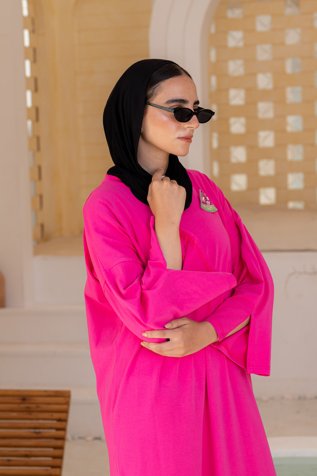 Vent sleeve shirt dress
