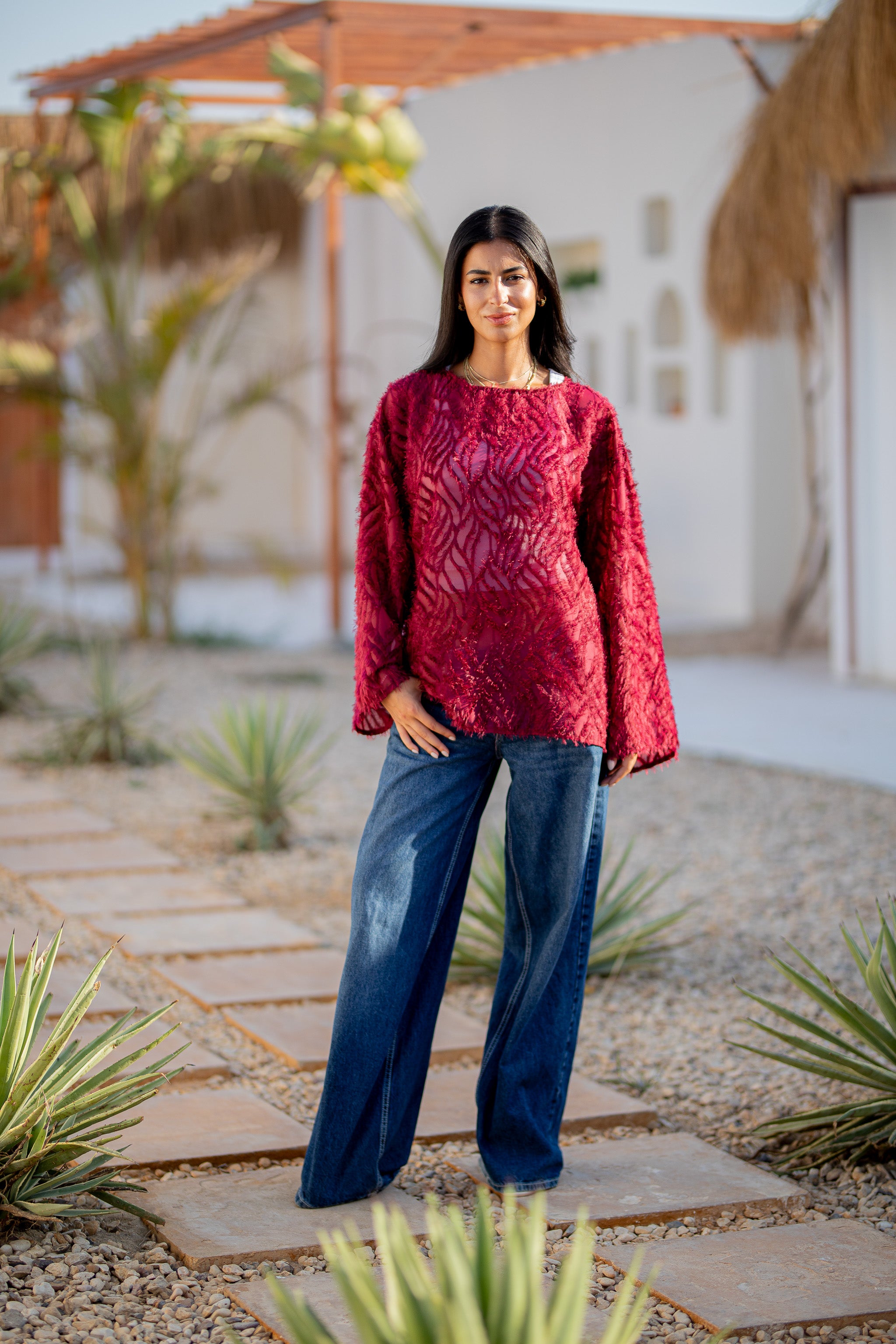 Fringe Chiffon Top
