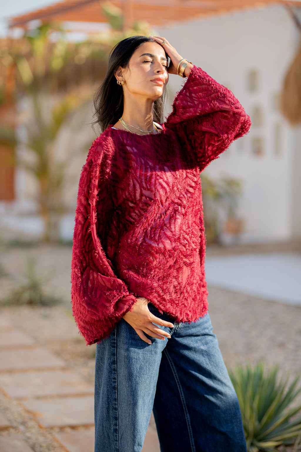 Fringe Chiffon Top