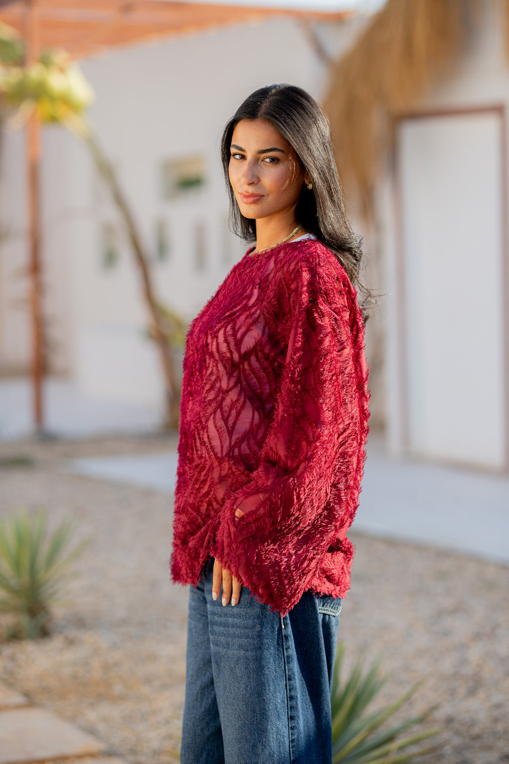 Fringe Chiffon Top