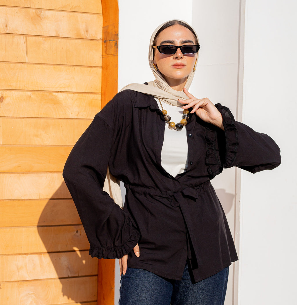 Mini ruffled L.S. shirt
