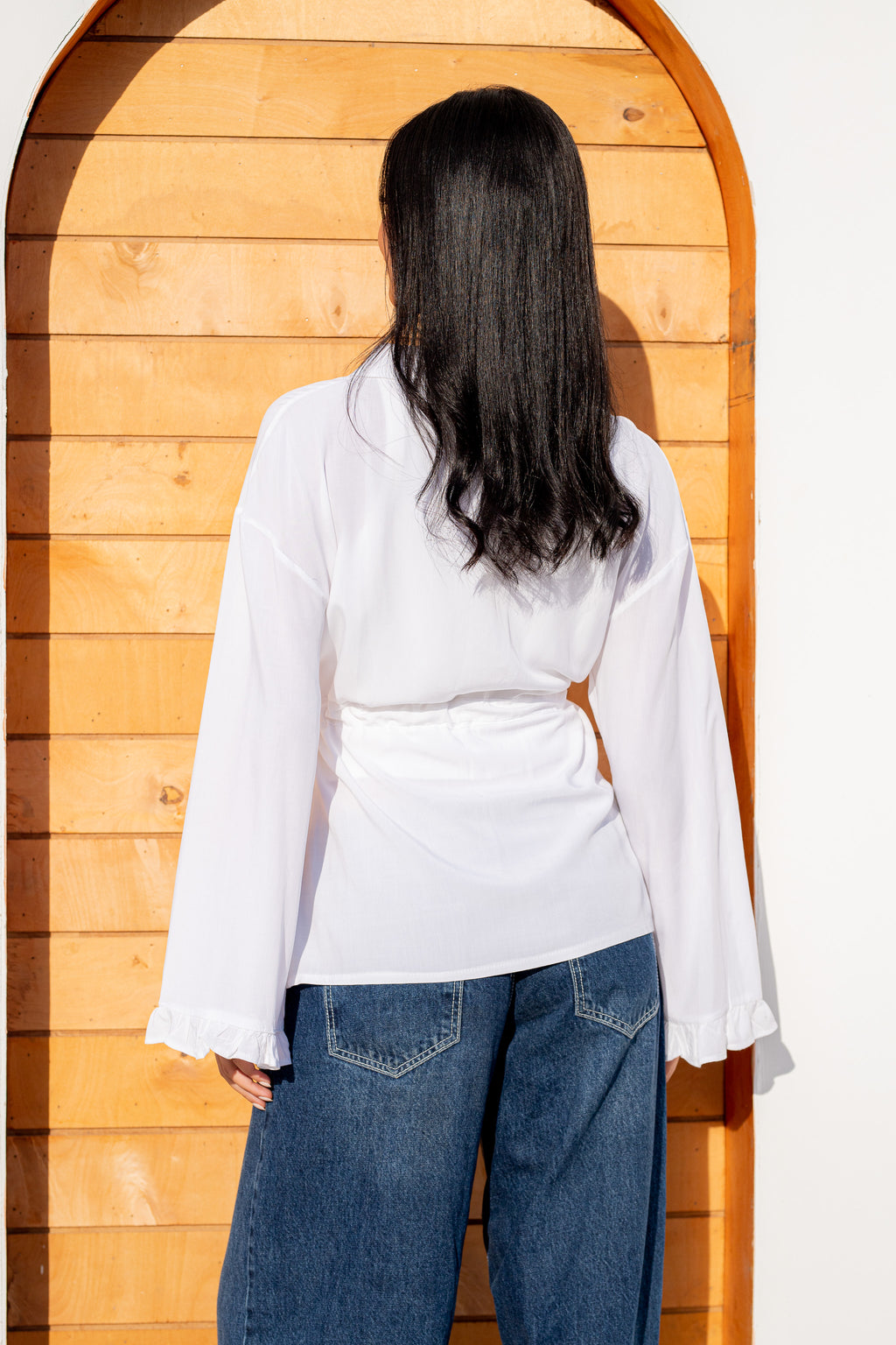 Mini ruffled L.S. shirt