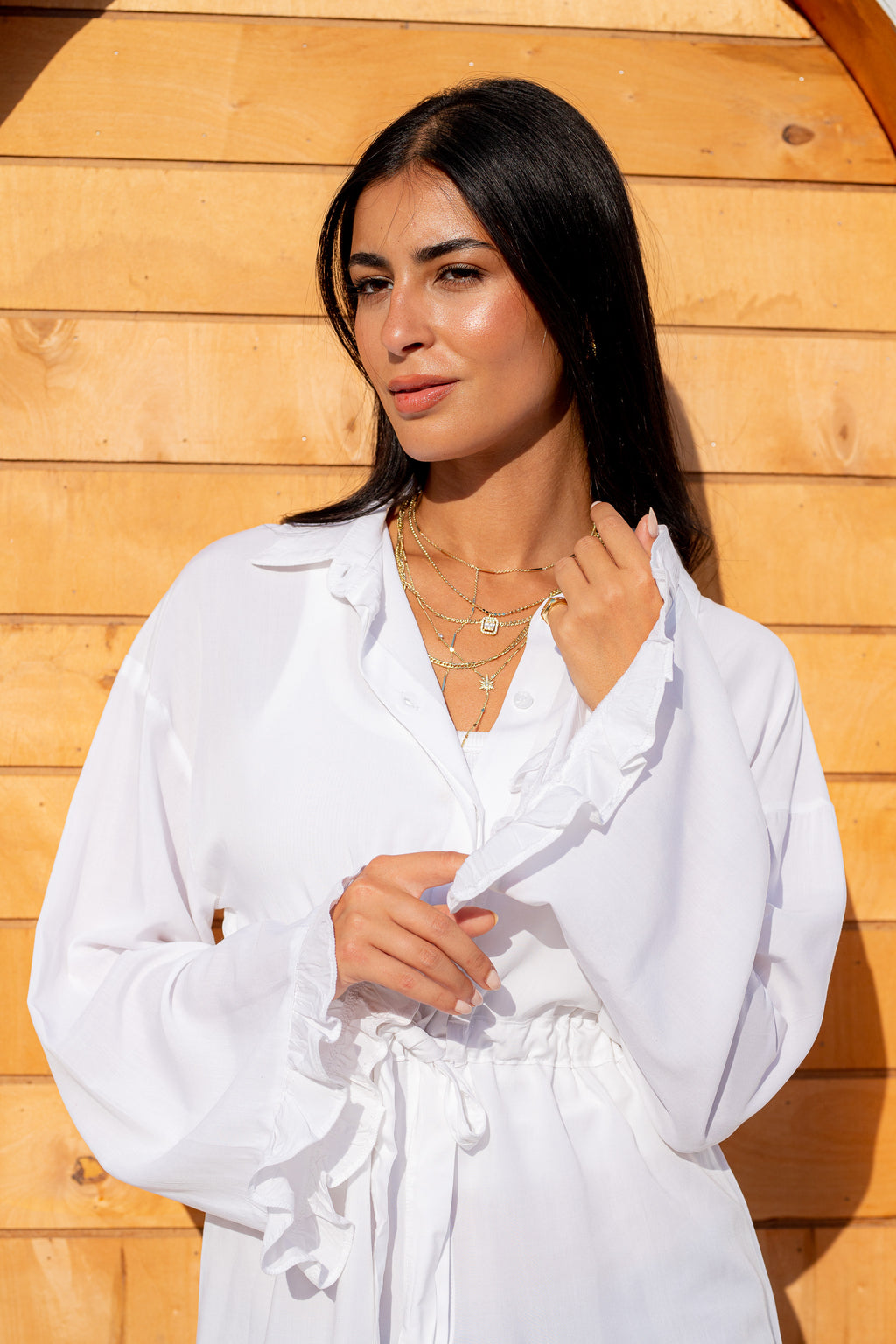 Mini ruffled L.S. shirt