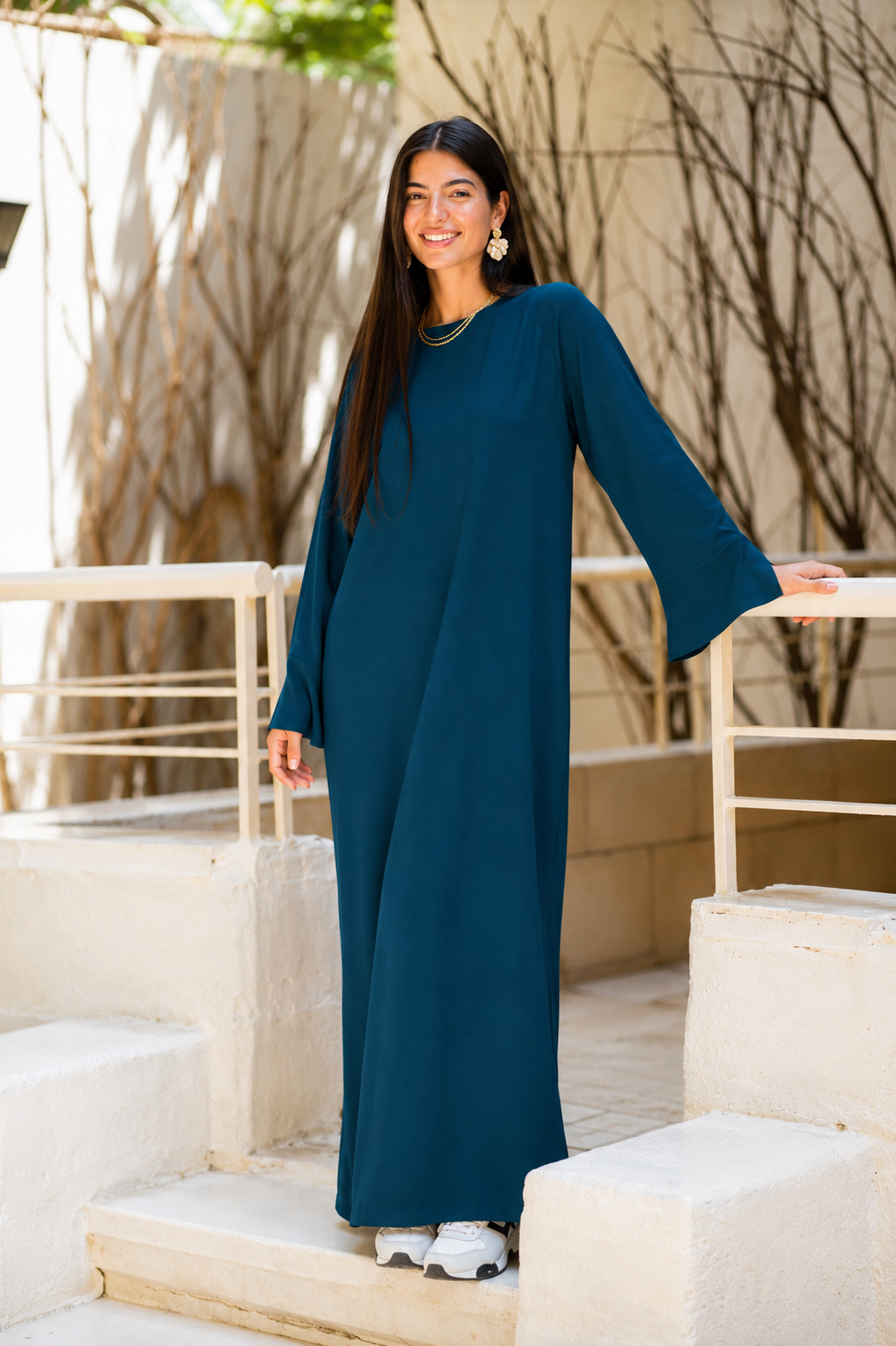 Vent sleeve shirt dress