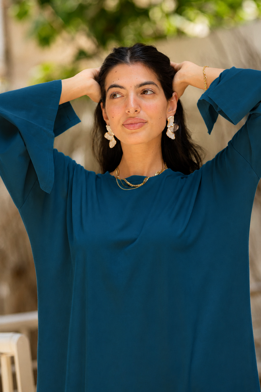 Vent sleeve shirt dress