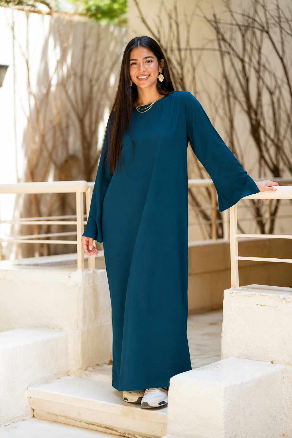 Vent sleeve shirt dress