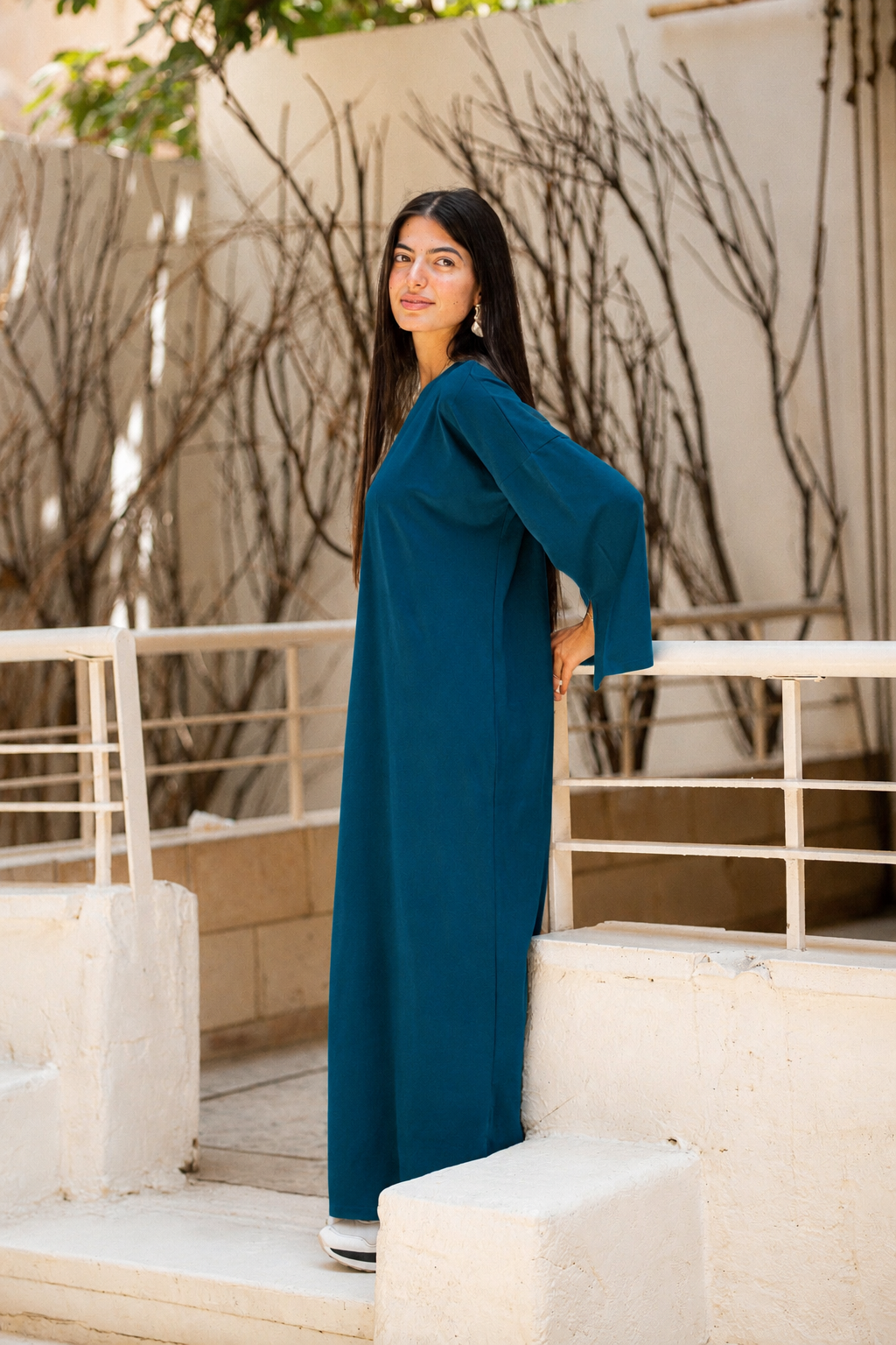 Vent sleeve shirt dress