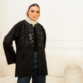 Leather bloom Cardigan