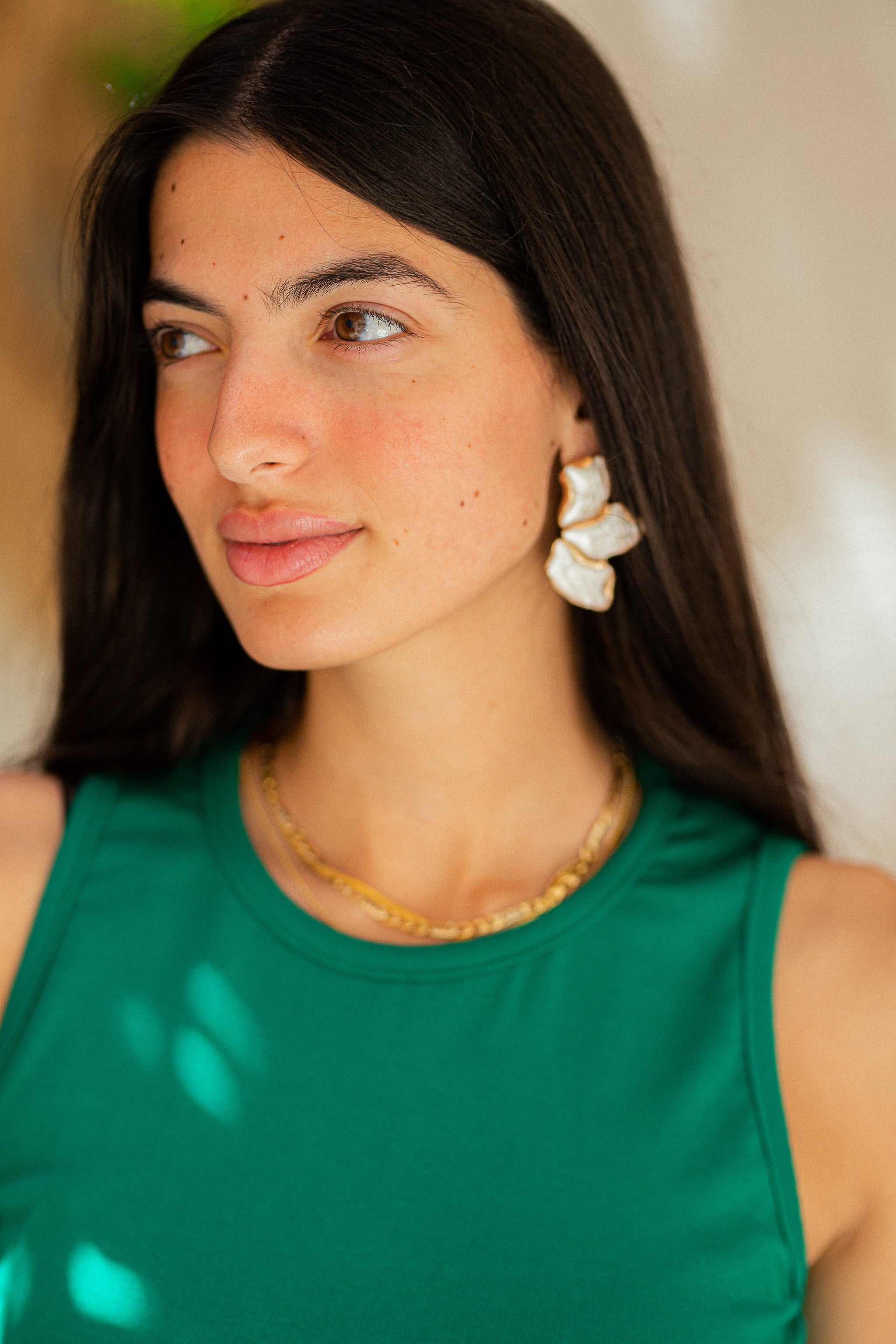 Green Round tank top