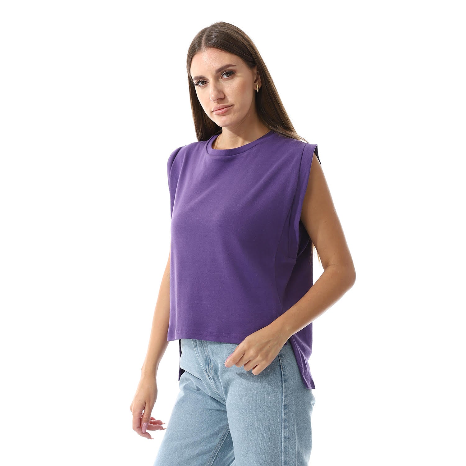 Purple Sleeveless Rib shirt